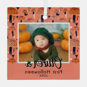 Ornement En Verre Première photo d'automne du champignon orange d'Ha (Verso)