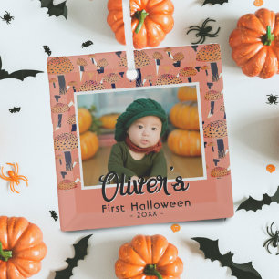 Ornement En Verre Première photo d'automne du champignon orange d'Ha