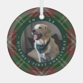 Ornement En Verre Première photo de Noël de l'animal domestique clas (Recto)