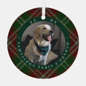 Ornement En Verre Première photo de Noël de l'animal domestique clas (Verso)