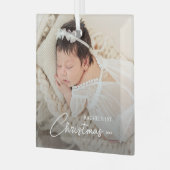 Ornement En Verre Première photo de Noël du bébé (Avant gauche)