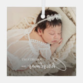 Ornement En Verre Première photo de Noël du bébé (Verso)