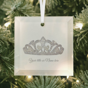 Ornement En Verre Princesse Royale de Noël Couronne