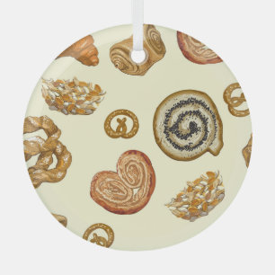 Ornement En Verre Produits de boulangerie : Motif Vintage sans soudu
