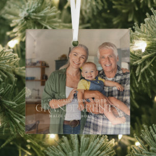 Ornement En Verre Promus Grands-parents Photo de l'année de fondat