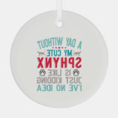 Ornement En Verre Propriétaire Canadien De Chat Sphynx Sans Cheveux (Verso)