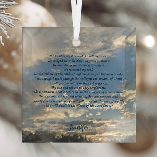 Ornement En Verre Psaume 23 Belle tradition chrétienne Noël