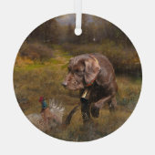 Ornement En Verre Pudelpointers, Chasse faisan (Verso)