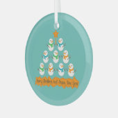 Ornement En Verre Pyramide des sapins de Noël faite de bonhommes de  (Avant gauche)