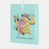 Ornement En Verre Python boule jaune albino Roses sarcelle (Avant gauche)