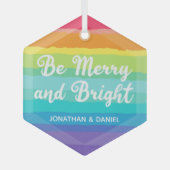 Ornement En Verre Rainbow Be Joyeux & Bright Custom Christmas (Recto)