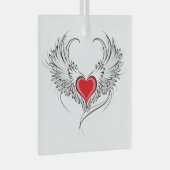 Ornement En Verre Red Angel Coeur avec ailes (Avant droite)