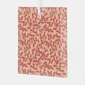 Ornement En Verre  Red Leafy Branches Seamless Pattern (Avant gauche)