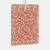 Ornement En Verre  Red Leafy Branches Seamless Pattern (Avant droite)