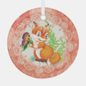 Ornement En Verre renard et papillon (Recto)
