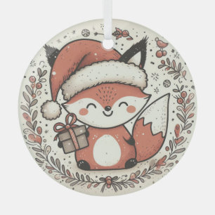 Ornement En Verre Renard mou de Noël