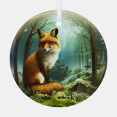 Ornement En Verre Renard rouge mignon dans Snowglobe (Verso)