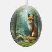 Ornement En Verre Renard rouge mignon dans Snowglobe (Avant droite)