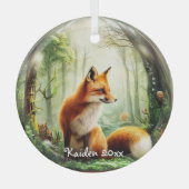 Ornement En Verre Renard rouge mignon dans Snowglobe (Recto)