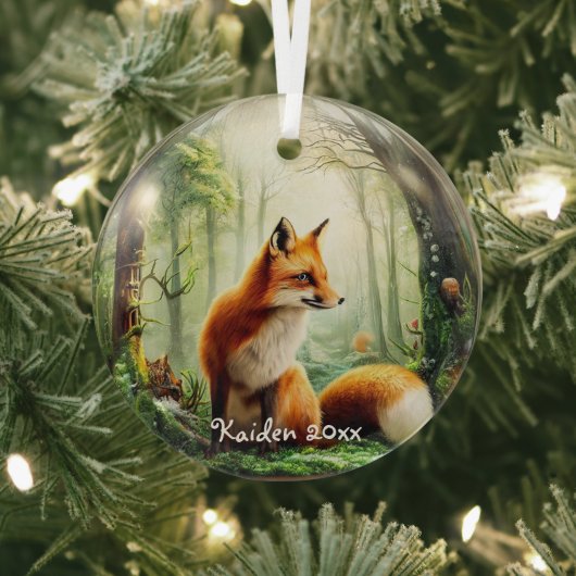 Ornement En Verre Renard rouge mignon dans Snowglobe (Insitu)