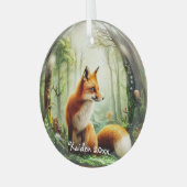 Ornement En Verre Renard rouge mignon dans Snowglobe (Avant gauche)