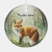 Ornement En Verre Renard rouge mignon dans Snowglobe (Recto)