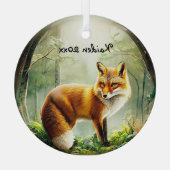 Ornement En Verre Renard rouge mignon dans Snowglobe (Verso)