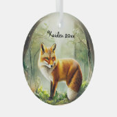 Ornement En Verre Renard rouge mignon dans Snowglobe (Avant droite)