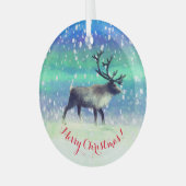 Ornement En Verre Rennes en hiver (Avant gauche)