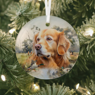 Ornement En Verre Retriever du Labrador