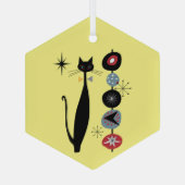 Ornement En Verre Retro Atomic Era Mid Century Modern Cool Cat Kabob (Verso)