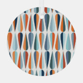 Ornement En Verre Rétro du milieu du siècle, goutte forme motif. (Verso)