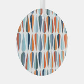 Ornement En Verre Rétro du milieu du siècle, goutte forme motif. (Avant droite)