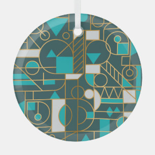 Ornement En Verre Retro géométrique : Poster minimaliste.