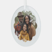 Ornement En Verre Retro Minital Wavy Photo Frame Snowflake Photo (Avant gauche)