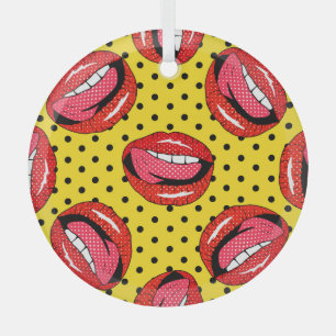 Ornement En Verre Retro Pop Art : Badges de patchs de dessin