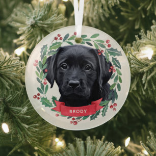 Ornement En Verre Rétroviseur Labrador Retriever Chien Noël Aquarell