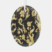 Ornement En Verre Rococo baroque, motif floral victorien. (Avant gauche)