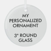 ORNEMENT EN VERRE ROND 3" Personnalisé (Recto)