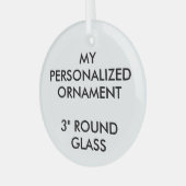 ORNEMENT EN VERRE ROND 3" Personnalisé (Avant gauche)