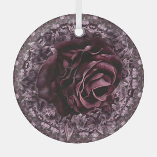 Ornement En Verre Rose Mandala 