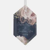 Ornement En Verre Roses d'aquarelle romantique sur Mariage bleu mari (Avant droite)