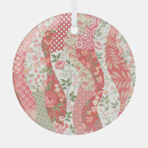 Ornement En Verre Roses de Patchwork : conception motif transparente
