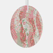Ornement En Verre Roses de Patchwork : conception motif transparente (Avant droite)