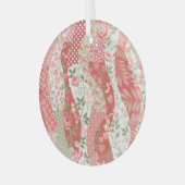 Ornement En Verre Roses de Patchwork : conception motif transparente (Avant gauche)