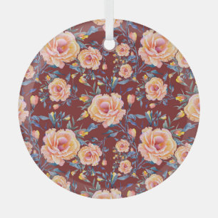 Ornement En Verre Roses, sans soudure, motif arrière - plan rouge