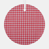 Ornement En Verre Rouge À damiers Nappe Gros Plan. (Verso)