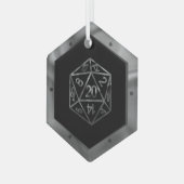 Ornement En Verre RPG Critmas | Old School Tabletop Roleplayer Dice (Avant gauche)