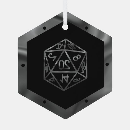 Ornement En Verre RPG Critmas | Old School Tabletop Roleplayer Dice (Verso)