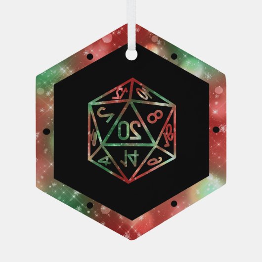 Ornement En Verre RPG Critmas | Red and Green Tabletop Roleplayer (Verso)